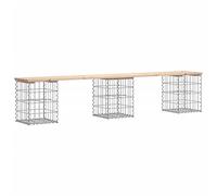 Banc de jardin design de gabion 203x31x42 cm bois massif de pin
