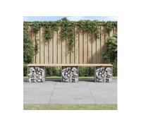 Vidaxl Banc De Jardin Design De Gabion 203x44x42 Cm Bois Massif De Pin