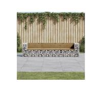 Vidaxl Banc De Jardin Design Gabion 287x71x65,5cm Bois De Pin Imprégné