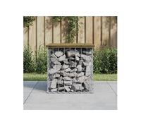 Banc de jardin design gabion 43x44x42 cm bois de pin imprégné 834337