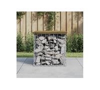 Banc de jardin design gabion 43x44x42 cm bois de pin imprégné 834337