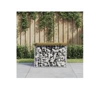 Banc de jardin design gabion 63x44x42 cm bois de pin imprégné 834355