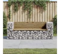 Banc de Jardin Design Gabion Siège d'Extérieur Bois de Pin Imprégné vidaXL