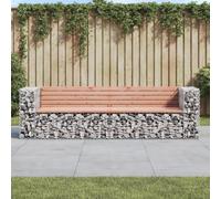 Banc de Jardin Design Gabion Siège d'Extérieur Bois de Pin Imprégné vidaXL