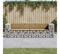 Vidaxl Banc De Jardin Design Gabion 244x71x65,5cm Bois De Pin Imprégné