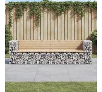 vidaXL Banc de jardin design gabion 244x71x65,5 cm bois massif de pin 3196239