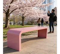 Banc de jardin d'extérieur, bancs d'extérieur résistants aux intempéries, bancs de parc sans dossier résistants aux intempéries, pour balcon, piscine, pelouse, porche, extérieur Pink 100cm/39.4in
