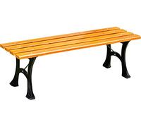 Banc de jardin d'extérieur de 150 cm en bois massif anticorrosion avec pieds en fonte durable pour conversations en plein air et relaxation, parfait pour les jardins et les terrasses