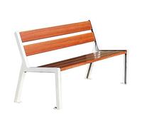 Banc de jardin d'extérieur en aluminium avec pieds en fonte pour patio, parc, cour, arrière-cour 150 cm avec siège et dossier à lattes pour porche, cour, entrée