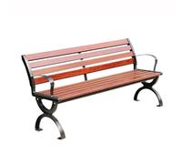 Banc de jardin d'extérieur en aluminium marron avec dossier. Assises de stationnement 1,2/1,5/1,8 m Options pour terrasse ou cour Fourrure de jardin élégante et confortable