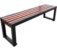 Banc de jardin d'extérieur en métal pour 2 à 3 personnes, causeuse de terrasse avec dossier, assise à lattes en bois massif, cadre galvanisé, parfait pour les parcs et jardins (150 cm)
