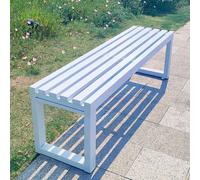 Banc de jardin d'extérieur pour 2 à 3 personnes, dossier nu à lattes en métal, meubles de terrasse toutes saisons, pour parc, pelouse, cour et école (noir, 100 cm)