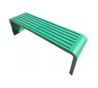 Banc de jardin d'extérieur, résistant aux intempéries, design incurvé sans dos, finition huilée naturelle et résistant à la décoloration, parfait pour les terrasses, les piscines, les pelouses et les