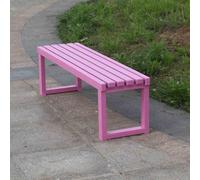 Banc de jardin d'extérieur résistant aux intempéries - Siège de salle à manger sans dossier - Capacité de 408,2 kg - Parfait pour une utilisation sur le porche, la cour et le parc - Banc rose de 100,1