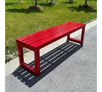 Banc de jardin dos nu en métal avec siège à lattes - Capacité de 400 kg - Siège d'extérieur résistant aux intempéries pour terrasse, pelouse, terrasse et bord de piscine