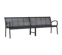 Banc de jardin double 231 cm en acier et WPC avec dossier | Structure stable, assise large, utilisation extérieure, montage facile, charge 110 kg, design moderne