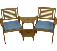Banc de jardin double avec table Loveseat 2 places en acacia Banc d'amour
