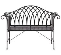 Banc De Jardin En Acier Noir 130 Cm Milazzo Noir