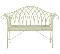 Banc de Jardin Effet Vieilli Vert Clair avec Accoudoirs en Métal 2 places Milazz