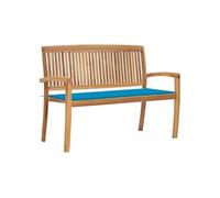 Bois de Teck Massif Banc de Jardin Empilable et Coussin 159 cm Terrasse vidaXL