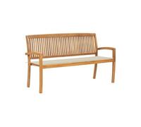Vidaxl Banc De Jardin Empilable Et Coussin 159 Cm Bois De Teck Massif