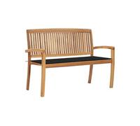 Bois de Teck Massif Banc de Jardin Empilable et Coussin 159 cm Terrasse vidaXL