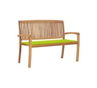 Bois de Teck Massif Banc de Jardin Empilable et Coussin 159 cm Terrasse vidaXL