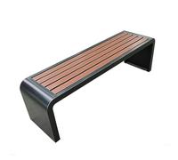 Banc de Jardin en Acier Inoxydable Résistant Aux Intempéries, Incurvé Harmonieux, Banc Exterieur Construction Intégrée pour Jardin, Patio, Porche, Entrée, Aucun Assemblage(Black,120x45x40cm)