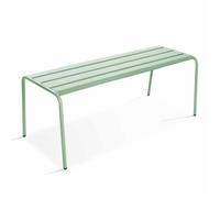 Banc de jardin en acier vert sauge Palavas, Oviala