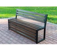 Banc de jardin en bois avec dossier 188x38cm Banc de parc en acier