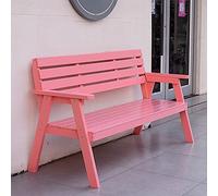 Banc de jardin en bois avec dossier et accoudoirs, assise extérieure résistante aux intempéries pour terrasse, pelouse, cour et véranda