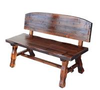 Banc de jardin en bois massif avec dossier, assise extérieure toutes saisons pour parc, cour, porche, pelouse, balcon, jardin