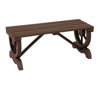 Banc de jardin en bois - Outsunny - assise à lattes, roue décorative - pour patio terrasse balcon arrière-cour - marron