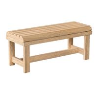 Banc de jardin en bois Outsunny, banc d'extérieur 2 places avec assise incurvée à lattes, petit meuble de jardin en bois sans dossier, capacité de 240 kg pour porche, parc, terrasse, 100 x 40 x 43