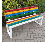 Banc de jardin en bois résistant aux intempéries - Siège de parc en métal et bois massif pour 2 à 3 personnes, 100/120/150 cm de long, mobilier d'extérieur élégant pour jardin et terrasse