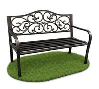 Banc de Jardin en Brun IRGA avec Pieds en Acier et dossier en fonte, Largeur 127 cm