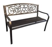 Banc de jardin en brun IRYS avec pieds en acier et dossier en fonte, largeur 127 cm Marron