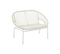 Banc de jardin en fils de résine tressés - Blanc - ALIOS III de MYLIA
