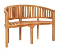 Banc de jardin en forme de banane 120 cm Teck solide G