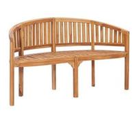 Banc de jardin en forme de banane 151 cm Teck solide G
