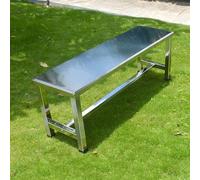 Banc de jardin en métal, acier inoxydable 304, idéal pour terrasse, vestiaire, parc, laboratoires, hôpitaux