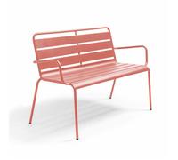 Banc de jardin en métal argile Palavas, Oviala