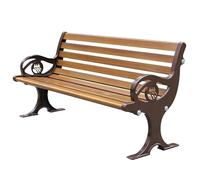 Banc de jardin en métal avec dossier et accoudoirs résistant aux intempéries - 150 cm de long - Pour jardin, cour et terrasse