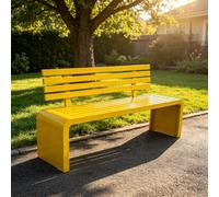 Banc de jardin en métal,banquette exterieur résistant aux intempéries | Structure métallique, résistant aux intempéries, idéal pour le porche ou le jardin(Giallo,150cm/59in)