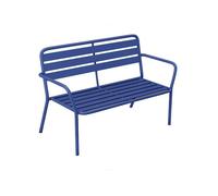 Banc de jardin en métal - Bleu nuit - MIRMANDE de MYLIA