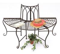 Banc de jardin en métal demi-rond 121071 banc banc banc d'arbre 2 places 127 ...