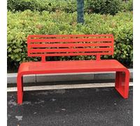 Banc de jardin en métal durable avec dossier, assise extérieure robuste pour le confort du parc et de la cour