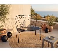 Vente-unique - Banc de Jardin en métal façon Fer forgé - Anthracite - GUERMANTES de MYLIA