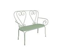 Banc de jardin en métal façon fer forgé - Vert amande - GUERMANTES de