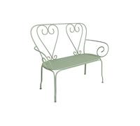 Banc de jardin en métal façon fer forgé - Vert amande - GUERMANTES de MYLIA